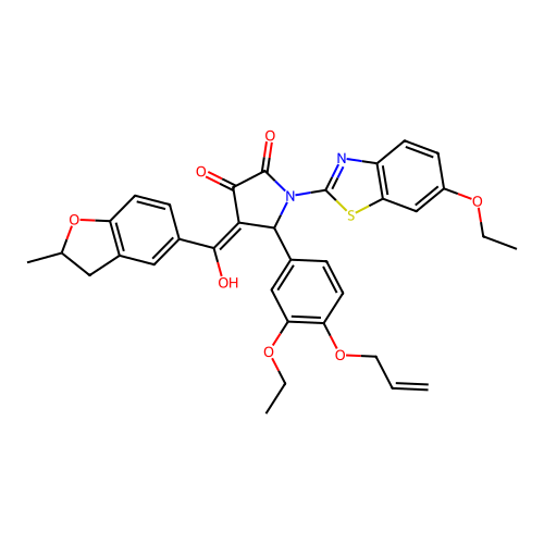 5-(4-(allyloxy)-3-ethoxyphenyl)-1-(6-ethoxybenzo[d]thiazol-2-yl)-3-hydroxy-4-(2-methyl-2,3-dihydrobenzofuran-5-carbonyl)-1H-pyrrol-2(5H)-one structure