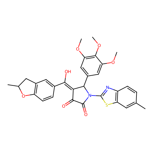 3-hydroxy-4-(2-methyl-2,3-dihydrobenzofuran-5-carbonyl)-1-(6-methylbenzo[d]thiazol-2-yl)-5-(3,4,5-trimethoxyphenyl)-1H-pyrrol-2(5H)-one structure