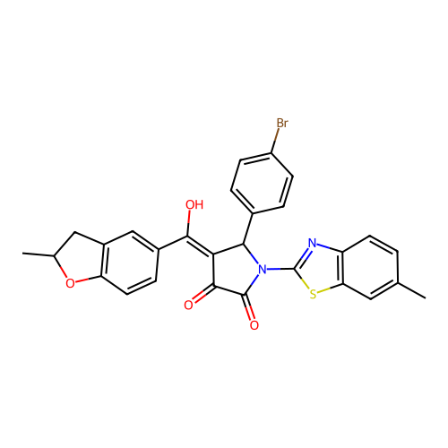5-(4-bromophenyl)-3-hydroxy-4-(2-methyl-2,3-dihydrobenzofuran-5-carbonyl)-1-(6-methylbenzo[d]thiazol-2-yl)-1H-pyrrol-2(5H)-one structure