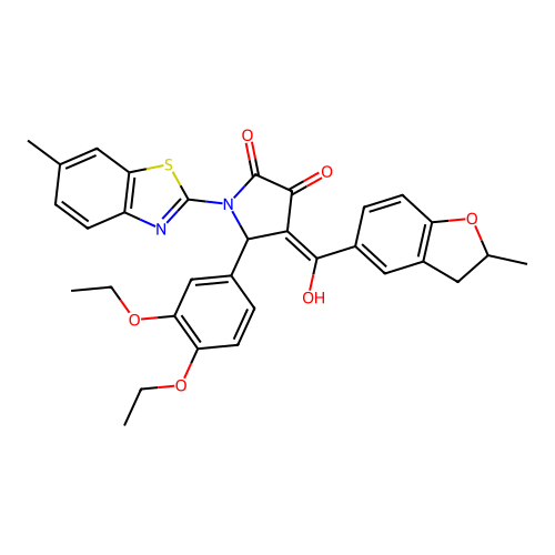 5-(3,4-diethoxyphenyl)-3-hydroxy-4-(2-methyl-2,3-dihydrobenzofuran-5-carbonyl)-1-(6-methylbenzo[d]thiazol-2-yl)-1H-pyrrol-2(5H)-one structure
