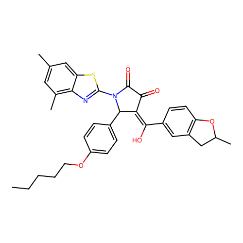 1-(4,6-dimethylbenzo[d]thiazol-2-yl)-3-hydroxy-4-(2-methyl-2,3-dihydrobenzofuran-5-carbonyl)-5-(4-(pentyloxy)phenyl)-1H-pyrrol-2(5H)-one structure