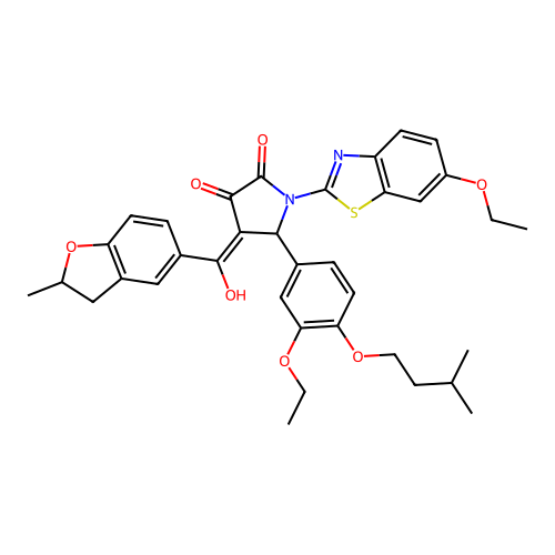5-(3-ethoxy-4-(isopentyloxy)phenyl)-1-(6-ethoxybenzo[d]thiazol-2-yl)-3-hydroxy-4-(2-methyl-2,3-dihydrobenzofuran-5-carbonyl)-1H-pyrrol-2(5H)-one structure