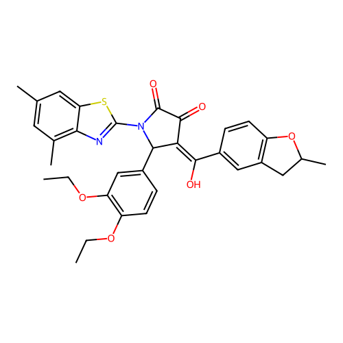 5-(3,4-diethoxyphenyl)-1-(4,6-dimethylbenzo[d]thiazol-2-yl)-3-hydroxy-4-(2-methyl-2,3-dihydrobenzofuran-5-carbonyl)-1H-pyrrol-2(5H)-one structure