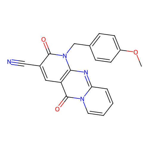 1-(4-methoxybenzyl)-2,5-dioxo-1,5-dihydro-2H-dipyrido[1,2-a:2',3'-d]pyrimidine-3-carbonitrile structure