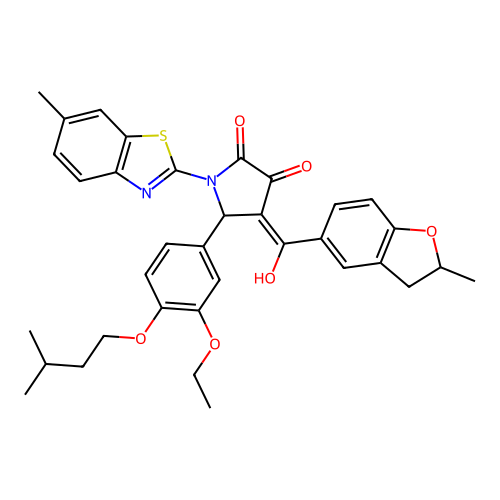 5-(3-ethoxy-4-(isopentyloxy)phenyl)-3-hydroxy-4-(2-methyl-2,3-dihydrobenzofuran-5-carbonyl)-1-(6-methylbenzo[d]thiazol-2-yl)-1H-pyrrol-2(5H)-one structure