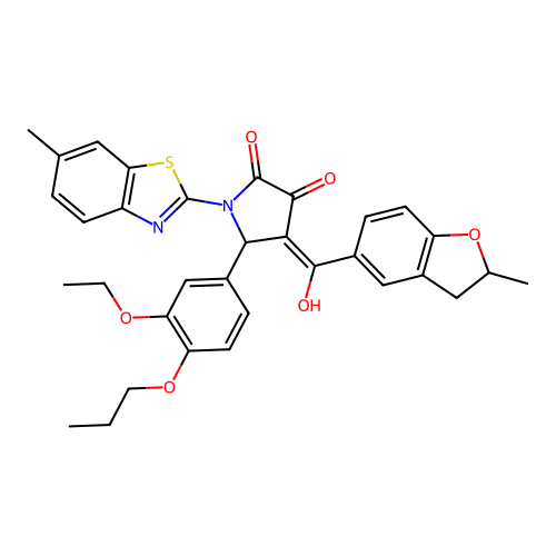 5-(3-ethoxy-4-propoxyphenyl)-3-hydroxy-4-(2-methyl-2,3-dihydrobenzofuran-5-carbonyl)-1-(6-methylbenzo[d]thiazol-2-yl)-1H-pyrrol-2(5H)-one structure