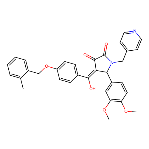 5-(3,4-dimethoxyphenyl)-3-hydroxy-4-(4-((2-methylbenzyl)oxy)benzoyl)-1-(pyridin-4-ylmethyl)-1H-pyrrol-2(5H)-one structure