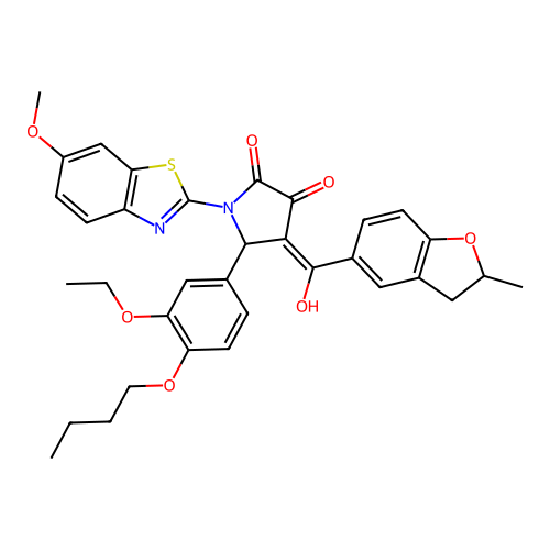 5-(4-butoxy-3-ethoxyphenyl)-3-hydroxy-1-(6-methoxybenzo[d]thiazol-2-yl)-4-(2-methyl-2,3-dihydrobenzofuran-5-carbonyl)-1H-pyrrol-2(5H)-one structure