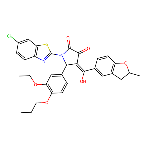 1-(6-chlorobenzo[d]thiazol-2-yl)-5-(3-ethoxy-4-propoxyphenyl)-3-hydroxy-4-(2-methyl-2,3-dihydrobenzofuran-5-carbonyl)-1H-pyrrol-2(5H)-one structure