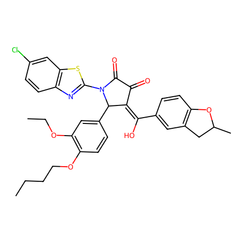 5-(4-butoxy-3-ethoxyphenyl)-1-(6-chlorobenzo[d]thiazol-2-yl)-3-hydroxy-4-(2-methyl-2,3-dihydrobenzofuran-5-carbonyl)-1H-pyrrol-2(5H)-one structure