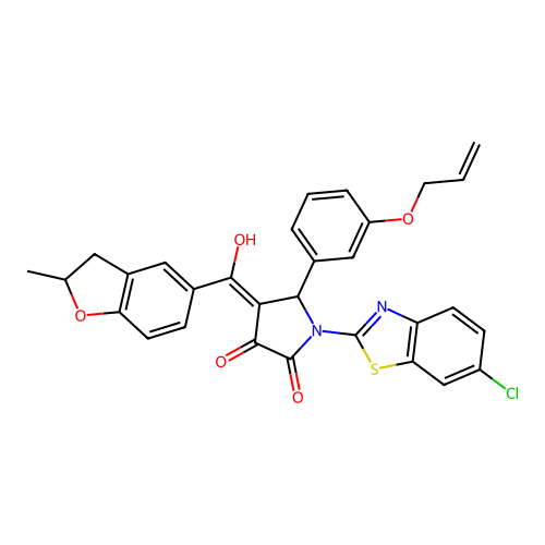 5-(3-(allyloxy)phenyl)-1-(6-chlorobenzo[d]thiazol-2-yl)-3-hydroxy-4-(2-methyl-2,3-dihydrobenzofuran-5-carbonyl)-1H-pyrrol-2(5H)-one structure
