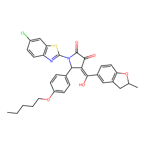 1-(6-chlorobenzo[d]thiazol-2-yl)-3-hydroxy-4-(2-methyl-2,3-dihydrobenzofuran-5-carbonyl)-5-(4-(pentyloxy)phenyl)-1H-pyrrol-2(5H)-one structure