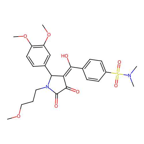 4-(2-(3,4-dimethoxyphenyl)-4-hydroxy-1-(3-methoxypropyl)-5-oxo-2,5-dihydro-1H-pyrrole-3-carbonyl)-N,N-dimethylbenzenesulfonamide structure