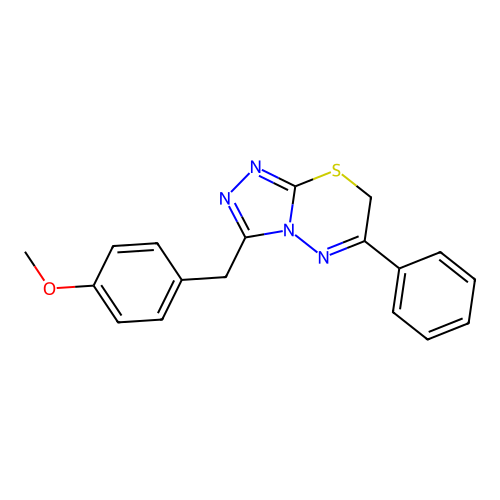 3-(4-methoxybenzyl)-6-phenyl-7H-[1,2,4]triazolo[3,4-b][1,3,4]thiadiazine structure