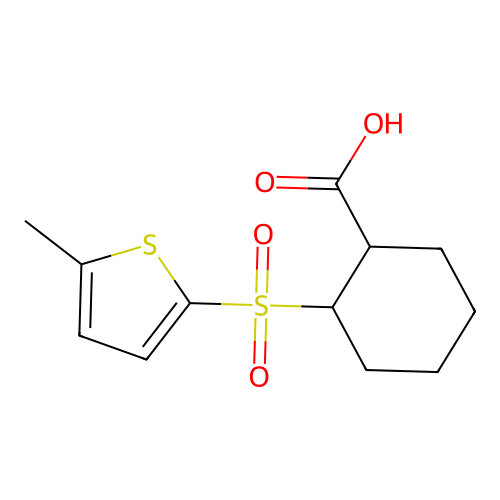 Cyclohexanecarboxylic acid, 2-[(5-methyl-2-thienyl)sulfonyl]- structure