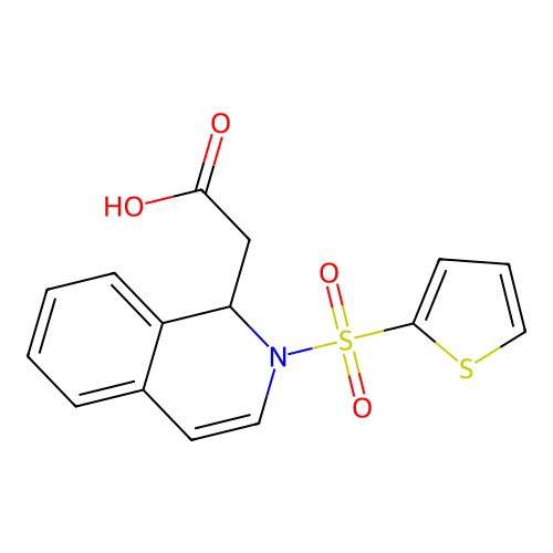 1,2-Dihydro-2-(2-thienylsulfonyl)-1-isoquinolineacetic acid structure