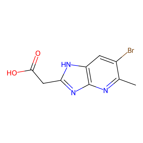 2-(6-bromo-5-methyl-1H-imidazo[4,5-b]pyridin-2-yl)acetic acid structure