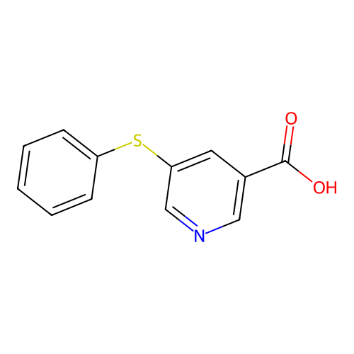3-Pyridinecarboxylic acid, 5-(phenylthio)- structure