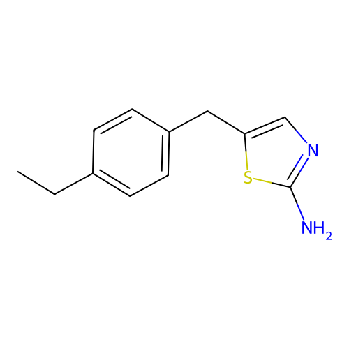 5-[(4-Ethylphenyl)methyl]-1,3-thiazol-2-amine structure