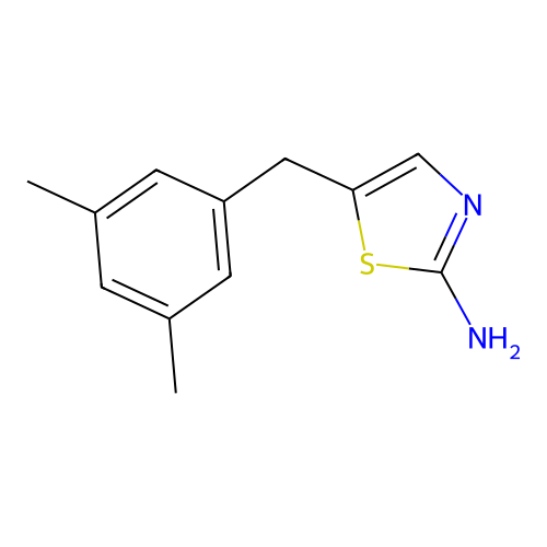 5-[(3,5-Dimethylphenyl)methyl]-1,3-thiazol-2-amine structure