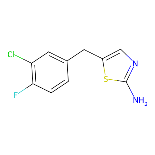 5-[(3-Chloro-4-fluorophenyl)methyl]-1,3-thiazol-2-amine structure