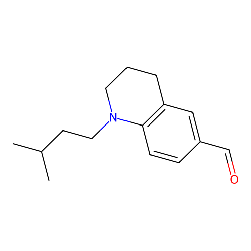 6-Quinolinecarboxaldehyde, 1,2,3,4-tetrahydro-1-(3-methylbutyl)- structure