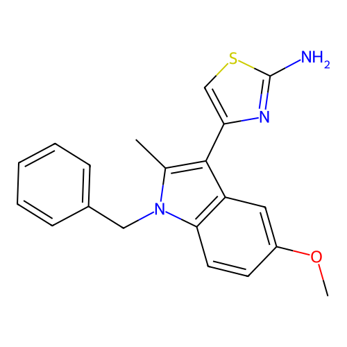 4-[5-Methoxy-2-methyl-1-(phenylmethyl)-1H-indol-3-yl]-2-thiazolamine structure