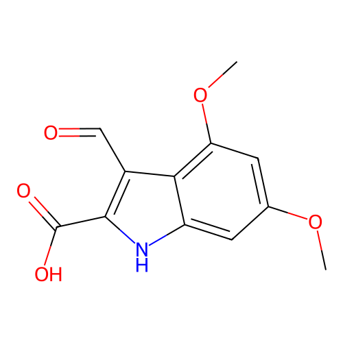 3-formyl-4,6-dimethoxy-1H-indole-2-carboxylic Acid structure