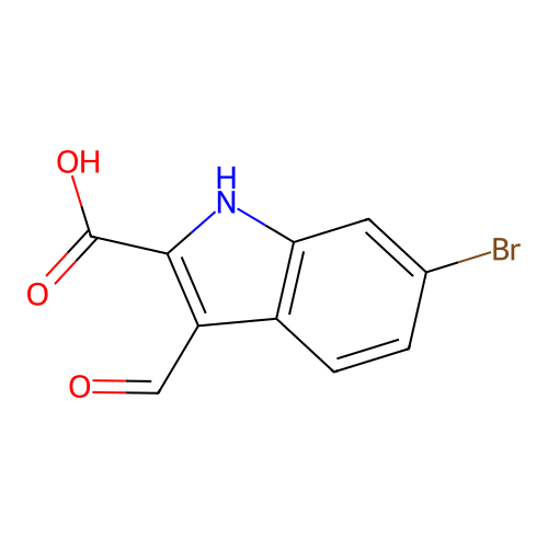 6-bromo-3-formyl-1H-indole-2-carboxylic acid structure