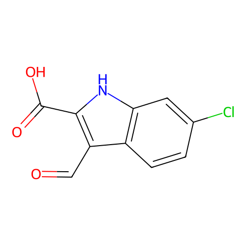 6-chloro-3-formyl-1H-indole-2-carboxylic Acid structure