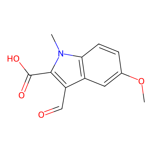 3-formyl-5-methoxy-1-methyl-1H-indole-2-carboxylic acid structure