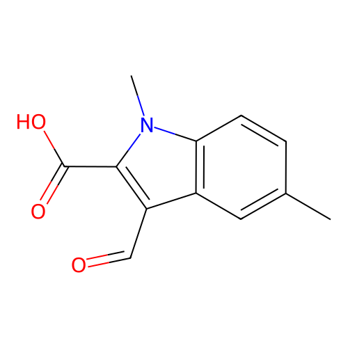 3-formyl-1,5-dimethyl-1H-indole-2-carboxylic acid structure