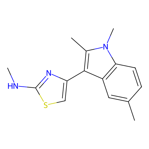 N-methyl-4-(1,2,5-trimethyl-1H-indol-3-yl)-1,3-thiazol-2-amine structure