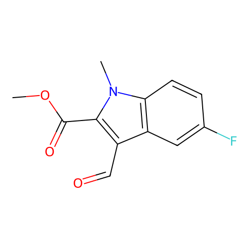 methyl 5-fluoro-3-formyl-1-methyl-1H-indole-2-carboxylate structure
