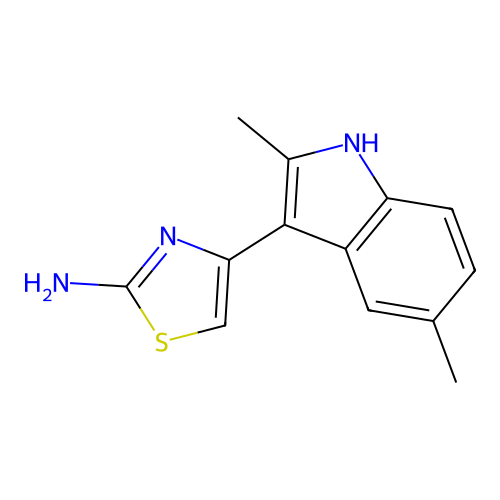 4-(2,5-dimethyl-1H-indol-3-yl)-1,3-thiazol-2-amine structure