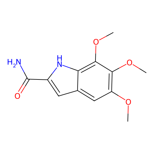 5,6,7-trimethoxy-1H-indole-2-carboxamide structure