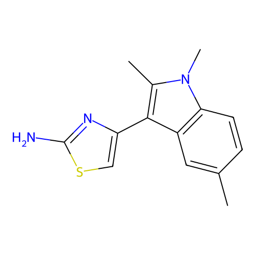 4-(1,2,5-三甲基吲哚-3-基)-1,3-噻唑-2-胺 structure