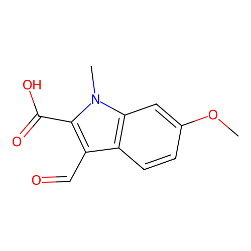3-formyl-6-methoxy-1-methyl-1H-indole-2-carboxylic acid structure