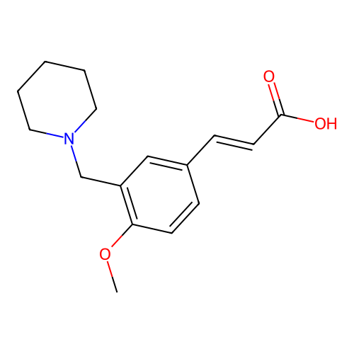 3-[4-methoxy-3-(1-piperidylmethyl)phenyl]prop-2-enoic Acid structure