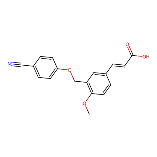 (2Z)-3-{3-[(4-cyanophenoxy)methyl]-4-methoxyphenyl}acrylic acid structure