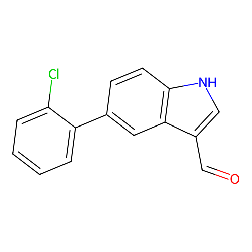 5-(2-chlorophenyl)-1H-indole-3-carbaldehyde structure