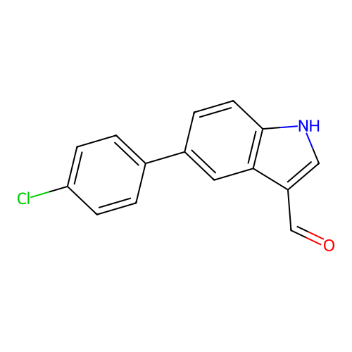 5-(4-chlorophenyl)-1H-indole-3-carbaldehyde structure