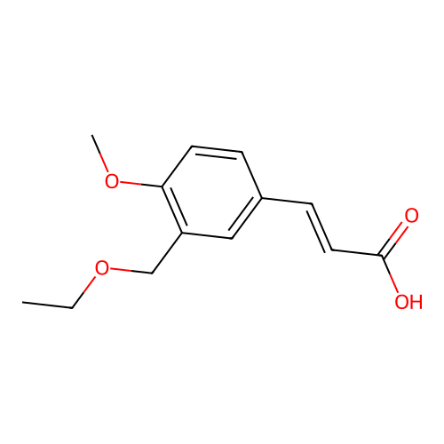 (E)-3-[3-(ethoxymethyl)-4-methoxyphenyl]prop-2-enoic acid structure