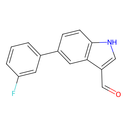 5-(3-fluorophenyl)-1H-indole-3-carbaldehyde structure