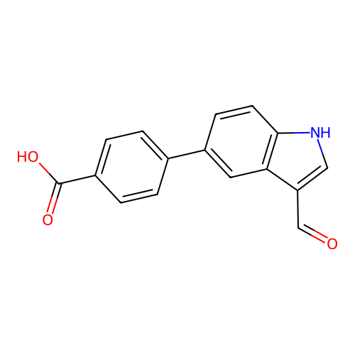 4-(3-formyl-1H-indol-5-yl)benzoic Acid structure