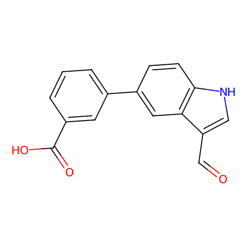 3-(3-formyl-1H-indol-5-yl)benzoic Acid structure