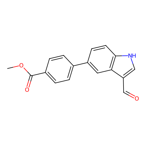 Methyl 4-(3-formyl-1H-indol-5-yl)benzoate structure