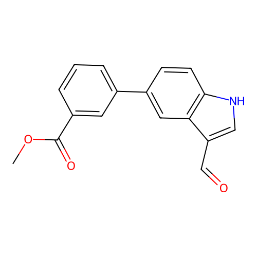 Methyl 3-(3-formyl-1H-indol-5-yl)benzoate structure