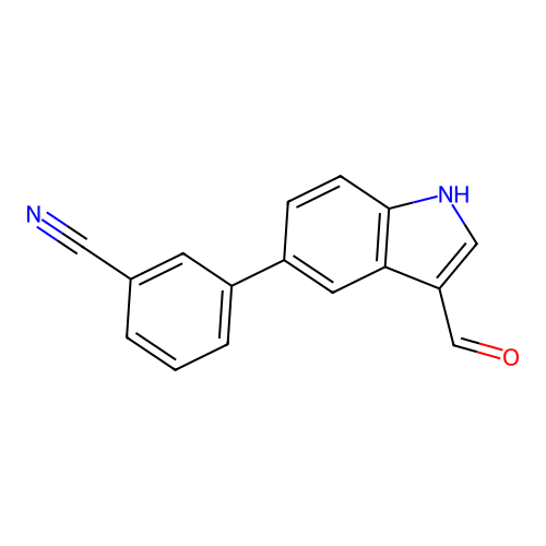 3-(3-formyl-1H-indol-5-yl)benzonitrile structure