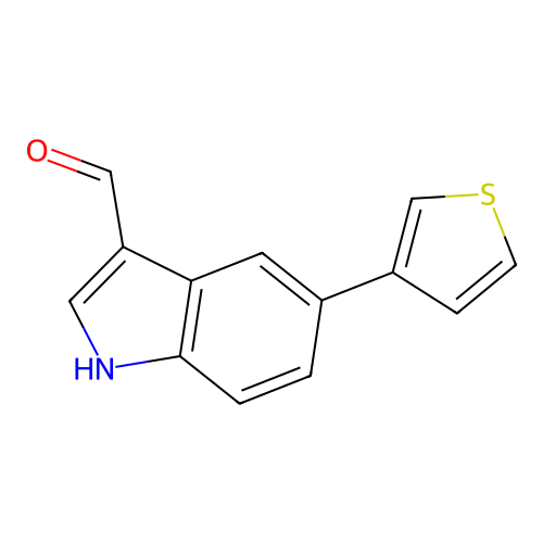5-(3-Thienyl)-1H-indole-3-carbaldehyde structure